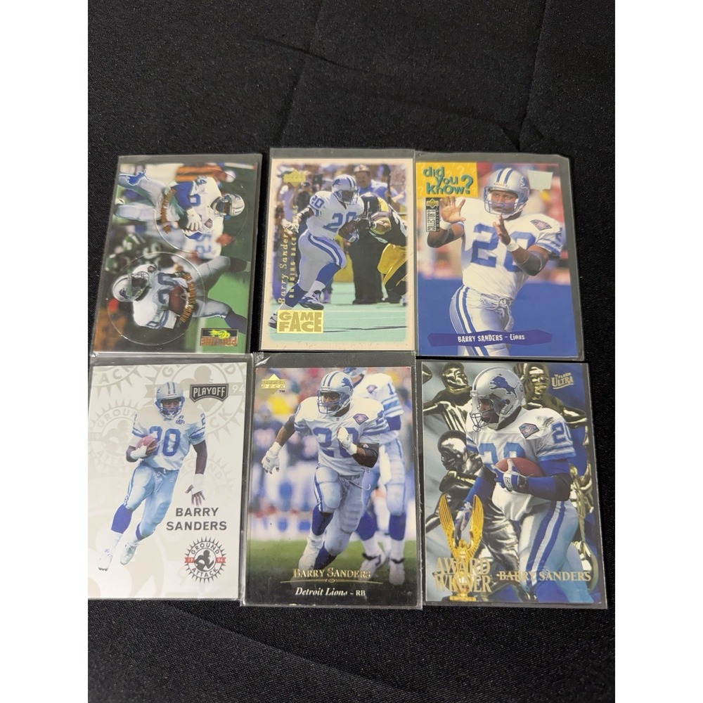 Barry Sanders Lot Of 6 Cards NFL Detroit Lions Upper Deck Fleer Ultra Classic